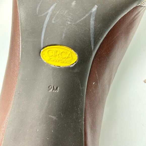 Joan & David Presley Brown Leather Patent Leather Horse-Bit Heeled Loafer 9M - Picture 14 of 15